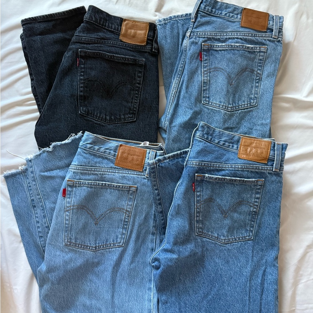 Levi's Women's Wedgie Straight Jeans in Blue and Black (pack of 4)